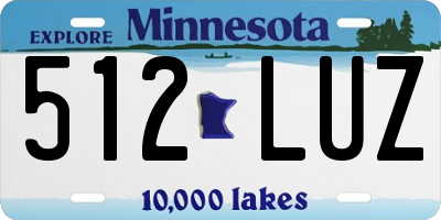 MN license plate 512LUZ