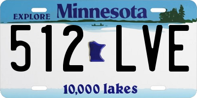 MN license plate 512LVE