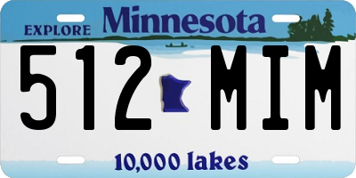 MN license plate 512MIM