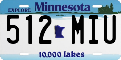 MN license plate 512MIU