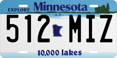 MN license plate 512MIZ