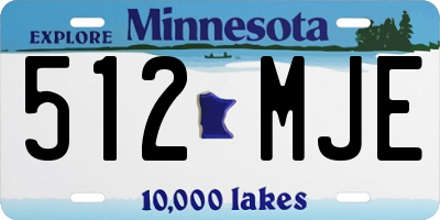 MN license plate 512MJE