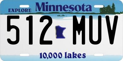 MN license plate 512MUV
