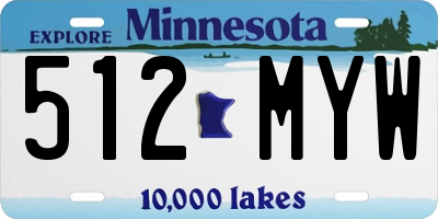 MN license plate 512MYW