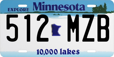 MN license plate 512MZB