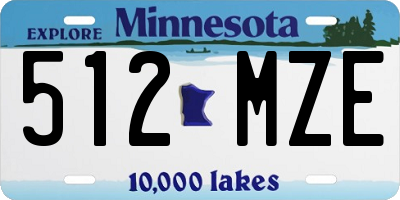 MN license plate 512MZE