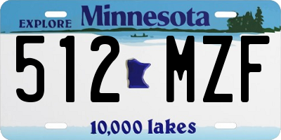 MN license plate 512MZF