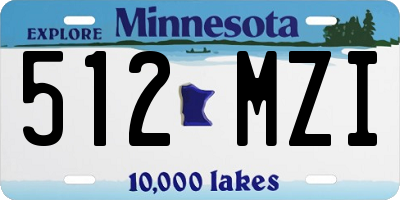 MN license plate 512MZI