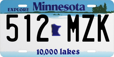 MN license plate 512MZK