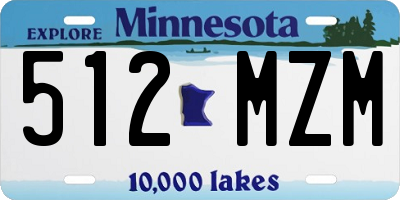 MN license plate 512MZM