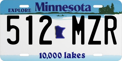 MN license plate 512MZR