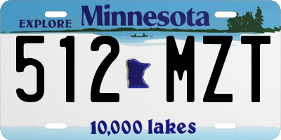 MN license plate 512MZT