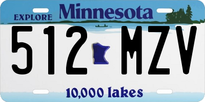 MN license plate 512MZV
