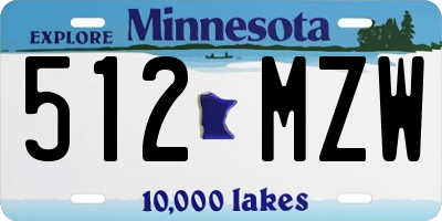 MN license plate 512MZW