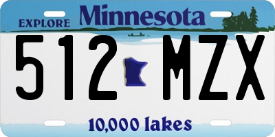 MN license plate 512MZX
