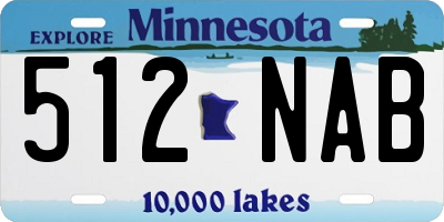 MN license plate 512NAB