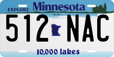 MN license plate 512NAC
