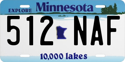 MN license plate 512NAF