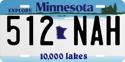 MN license plate 512NAH