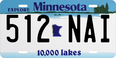 MN license plate 512NAI