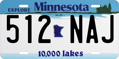 MN license plate 512NAJ