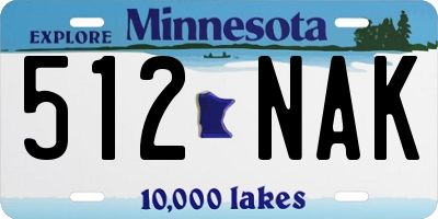 MN license plate 512NAK