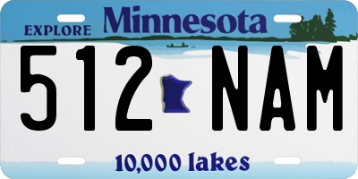 MN license plate 512NAM