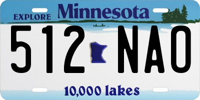 MN license plate 512NAO