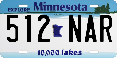 MN license plate 512NAR