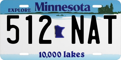 MN license plate 512NAT
