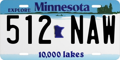 MN license plate 512NAW