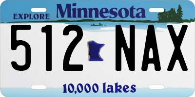 MN license plate 512NAX