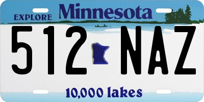MN license plate 512NAZ