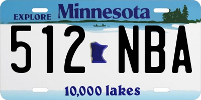 MN license plate 512NBA