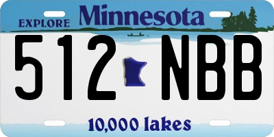 MN license plate 512NBB