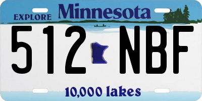 MN license plate 512NBF