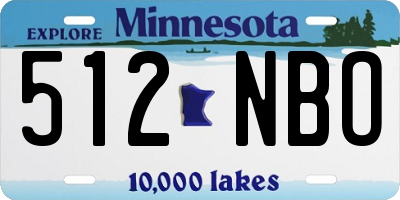 MN license plate 512NBO