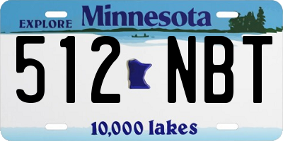 MN license plate 512NBT
