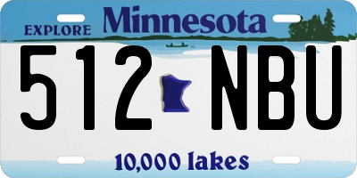 MN license plate 512NBU