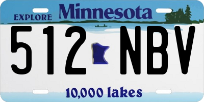 MN license plate 512NBV