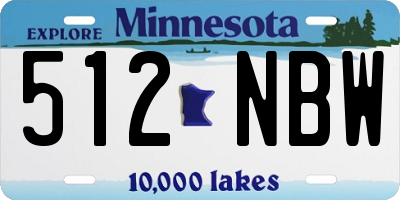 MN license plate 512NBW