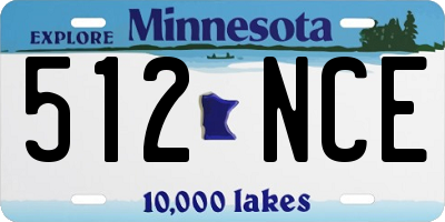MN license plate 512NCE