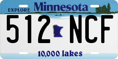 MN license plate 512NCF