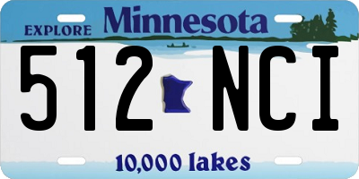 MN license plate 512NCI