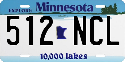 MN license plate 512NCL