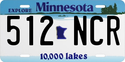 MN license plate 512NCR