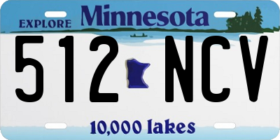 MN license plate 512NCV