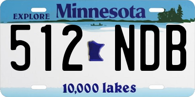 MN license plate 512NDB