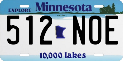 MN license plate 512NOE