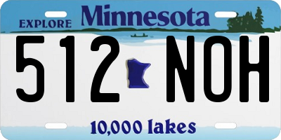 MN license plate 512NOH